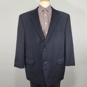 Joseph Feiss Men's Sport Coat‎ Blazer Two Button Navy Blue Wool Twill 50S